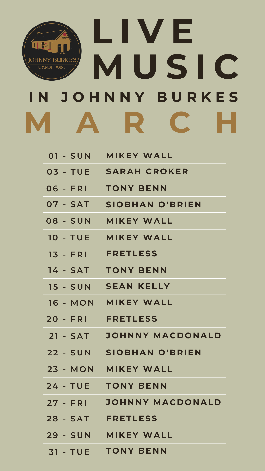 live music website 2026 march